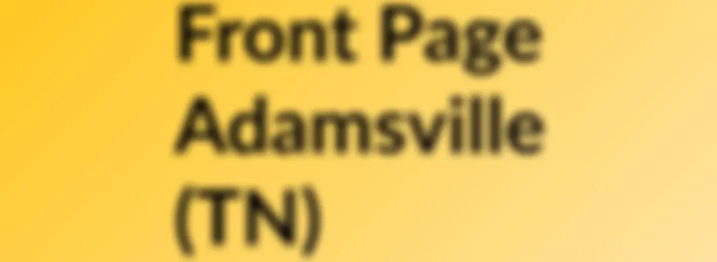 Front Page Adamsville (TN)