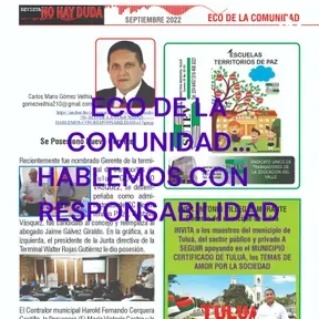 ECO DE LA COMUNIDAD...
 HABLEMOS CON 
     RESPONSABILIDAD