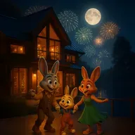 Petit Lapin fête la nouvelle année