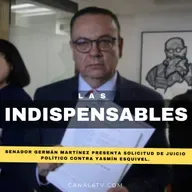 Senador Germán Martínez presenta solicitud de juicio político contra Yasmín Esquivel.