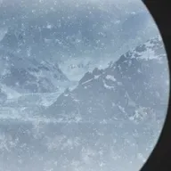 Antarctic Research Base During A Winter Blizzard