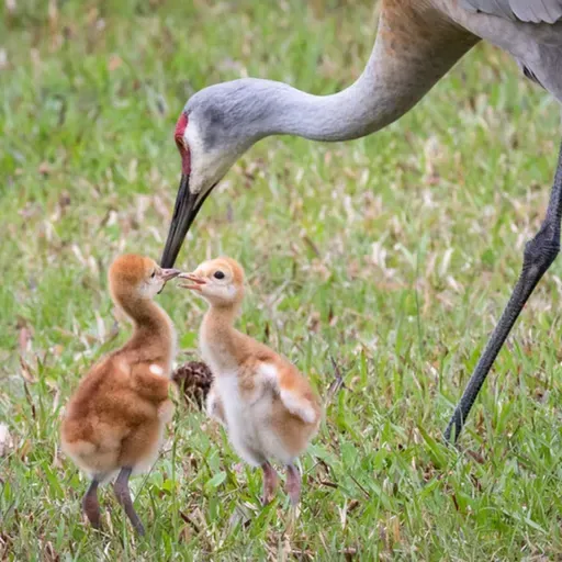 Sandhill Crane Families Stick Together