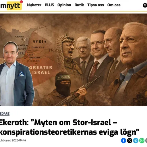 Kent Ekeroth och halmgubben om “Stor-Israel”
