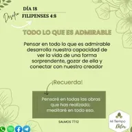 Día 18 - Desafío filipenses 4: 8