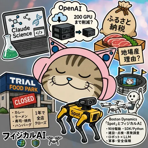 149B.Claude Science/推論GPUが減った?/ふるさと納税の地場理由/新宮フードパーク/ボストンダイナミクス -Spot