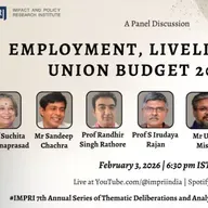 Employment, Livelihoods, and Union Budget 2026-27 | Panel Discussion IMPRI #webpolicytalk Live