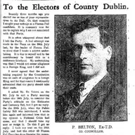 Patrick Belton - Independent -September 1927