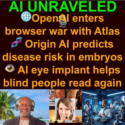 AI Daily News Rundown: 🌐OpenAI enters browser war with Atlas 🧬Origin AI predicts disease risk in embryos ⚖️ Anthropic Weighs In on AI Regulation 🤖Amazon plans to replace 600,000 workers with robots & more (Oct 22 2025)