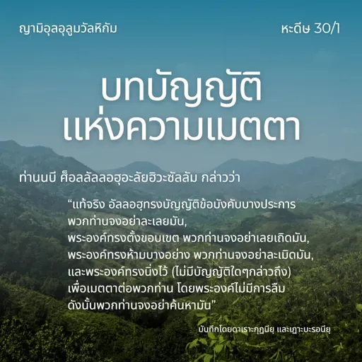 หะดีษ 30/1 บัญญัติแห่งความเมตตา