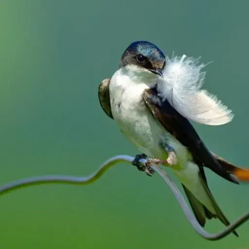 Tree Swallows and Feathers