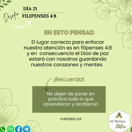 Día 21 - Desafío filipenses 4: 8