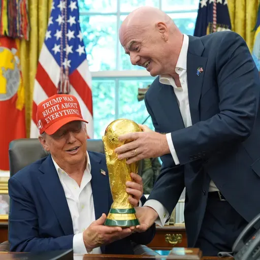 Gianni und Don: der Pokal im Oval Office