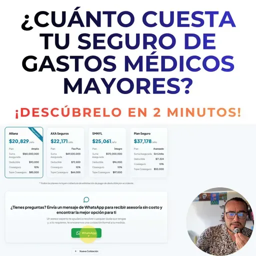 ¿Cuánto cuesta tu Seguro de Gastos Médicos Mayores? ¡Descúbrelo en menos de 2 minutos!