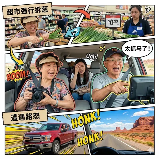 EP 103|带着爸妈勇闯美西:从超市强行拆葱到遭遇路怒,这趟旅行太抓马