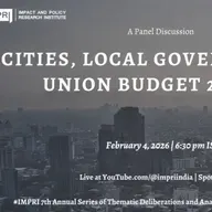 Cities, Local Governance and Union Budget 2026-27 PanelDiscussion IMPRI #webpolicytalk hq