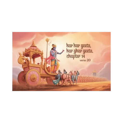 🕉️ गीता का सार अध्याय 14 श्लोक 20 - 🔥✨गुणातीत और आत्मज्ञान का विज्ञान✨🌟	#Jagatkasaar #Geetakasaar