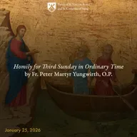 21. Homily for Third Sunday in Ordinary Time by Fr. Peter Martyr Yungwirth, O.P.