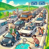 高速堵车里的奇景 - Unusual Scenes in Highway Traffic Jams [HSK 4]