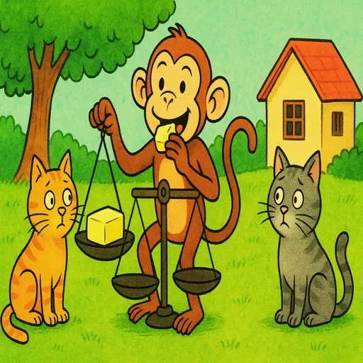 15 लोभी मांजरी - हुशार माकड : Greedy Cats - Clever Monkey (Kids’ Marathi Story)