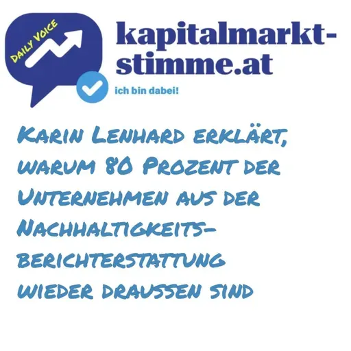 kapitalmarkt-stimme.at daily voice 268/365: Karin Lenhard erklärt, warum 80% aus der Nachhaltigkeitsberichterstattung wieder draussen sind