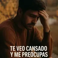 Te veo cansado y me preocupas.