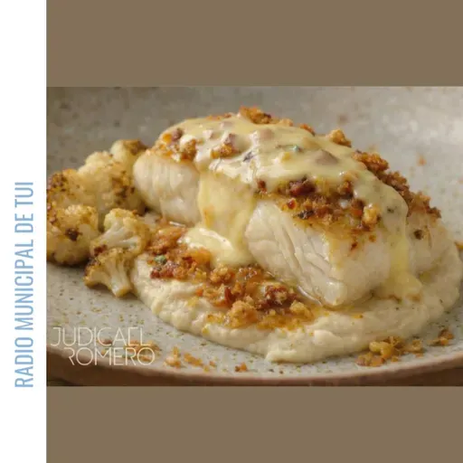 Raíces e Vangarda, Judicael Romero - Lombo de bacallau confitado sobre crema de coliflor asada e terra de migas de broa