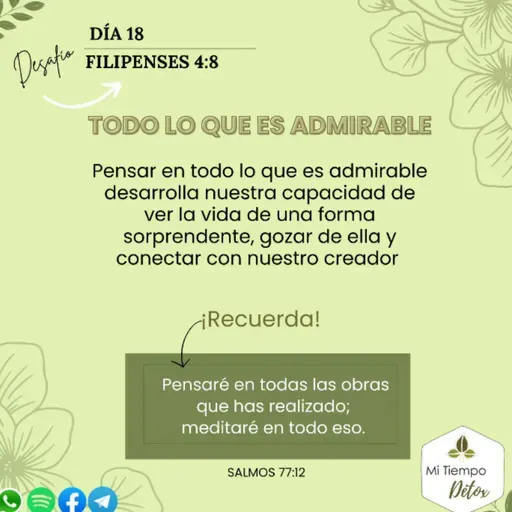 Día 18 - Desafío filipenses 4: 8