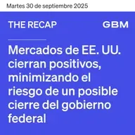 THE RECAP 30-09-25 | Mercados de EE. UU. cierran positivos, minimizando el riesgo de un posible cierre del gobierno federal.