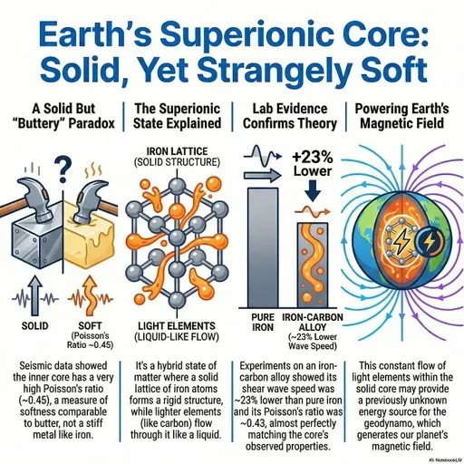 The Theory of a Superionic Core at the Center of the Earth