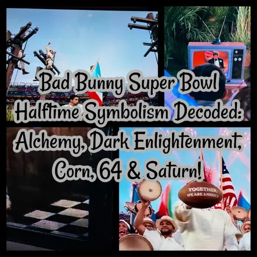 Bad Bunny Super Bowl Halftime Symbolism Decoded: Alchemy, Dark Enlightenment, Corn, 64 & Saturn!