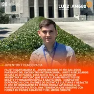 El santacruceño Fausto Santamaría representó a Argentina en la Cumbre Mundial de Democracia Juvenil en Tokio
