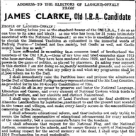 James Clarke running as an Old IRA candidate in 1944
