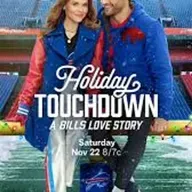 Holland Roden and Matthew Daddario star in "Holiday Touchdown: A Bills Love Story" (Hallmark Channel)