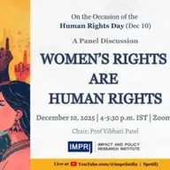 Women’s Rights Are Human Rights | Panel Discussion | Human Rights Day IMPRI #WebPolicyTalk