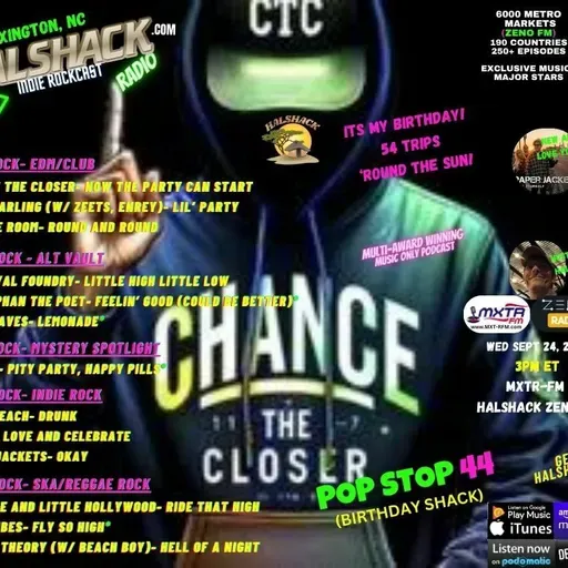Episode 259: Halshack ep 44 (BIRTHDAY SHACK on MXTR-ZENO)--Pop Stop 44--Sep 24, 2025 --theme show for my 54th birthday- hosted by Halshack