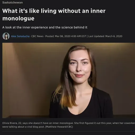 6036 What it's Like with no Inner Dialogue?!? Article Review