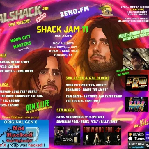 Episode 312: Halshack (Re-Jam 11) no host- April 12, 2026- (Shackjam 11- KERB 99.9)-Original Nov 4th, 2024-Gen X Life--Shacklist on Halshack com - Find the full version on the podcast feed