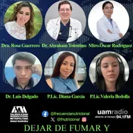 TEMA: Dejar de fumar y personal de la salud INVITADOS: Dra. Rosa Guerrero, Dr. Abraham Tolentino, Mtro. Óscar Rodríguez, Dr. Luis Aldo Delgado, P. Lic. Diana García y P.Lic. Valeria Luna PROGRAMA: 561