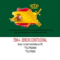 TEMA 4.- DERECHO CONSTITUCIONAL. Bloque 1. La Constitución Española de 1978. TITULO PRELIMINAR Y PRIMERO.
