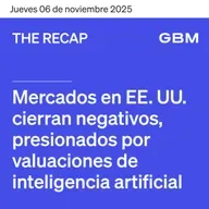 THE RECAP 06-11-25 | Mercados en EE. UU. cierran negativos, presionados por valuaciones de inteligencia artificial.