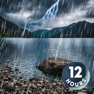 Rainstorm & Thunder Sounds Over Lakeside Shore | 12 Hours