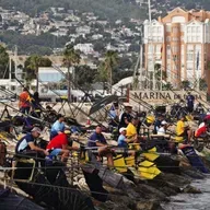De la madera de balsa al corcheo del mar · Enrique Aguado, Pablo Osendi Presidente El Banzao y el Rey del Corcheo