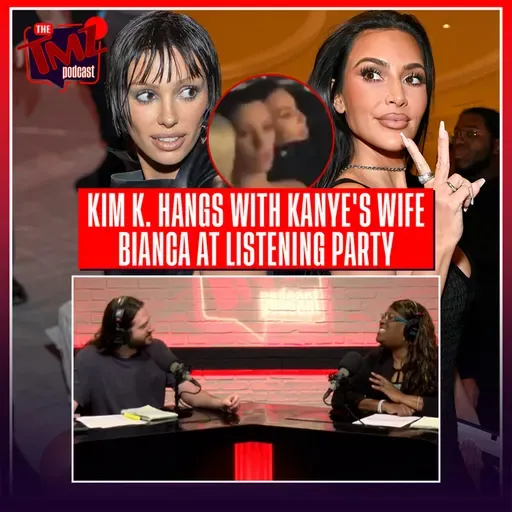 Kim Kardashian & Bianca Censori Hang Out At Kanye's Listening Party