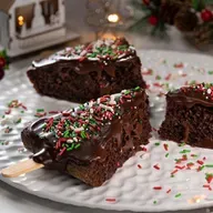Paletas Navideñas de Pastel de Chocolate