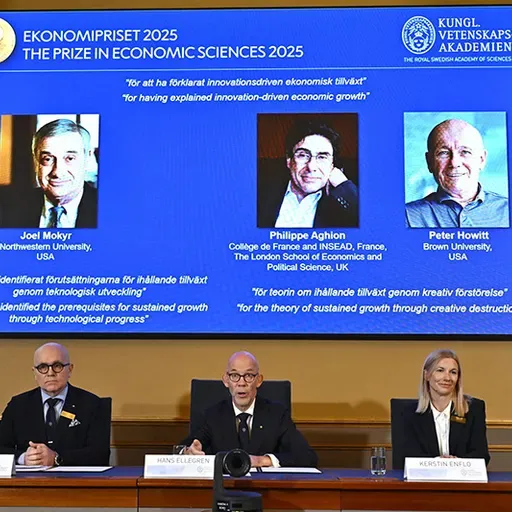 Il Premio Nobel per l'Economia a Joel Mokyr, Philippe Aghion e Peter Howitt