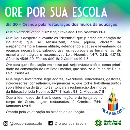 Ore Por Sua Escola dia 30 - 30/10/2021 RadioWeb JV