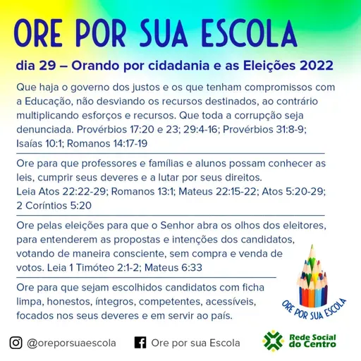 Ore Por Sua Escola dia 29 - 29/10/2021 RadioWeb JV