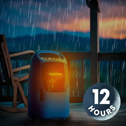 Heavy Rain Sounds on Porch Roof + Cozy Space Heater 12 Hours
