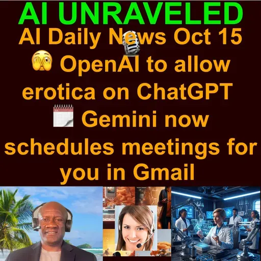 AI Daily News Rundown: 🫣 OpenAI to allow erotica on ChatGPT 🗓️ Gemini now schedules meetings for you in Gmail 💸 OpenAI plans to spend $1 trillion in five years 🖋️ AI slop nears human content on the web & more (Oct 15 2025)