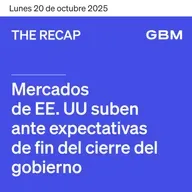 THE RECAP 20-10-25 | Mercados de EE. UU. suben ante expectativas de fin del cierre de gobierno.